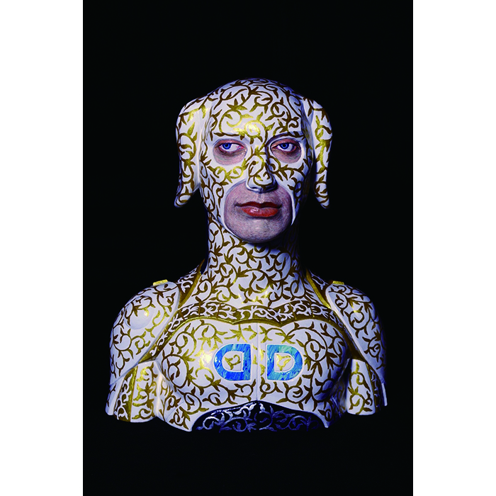 Dog man-gold arabesque